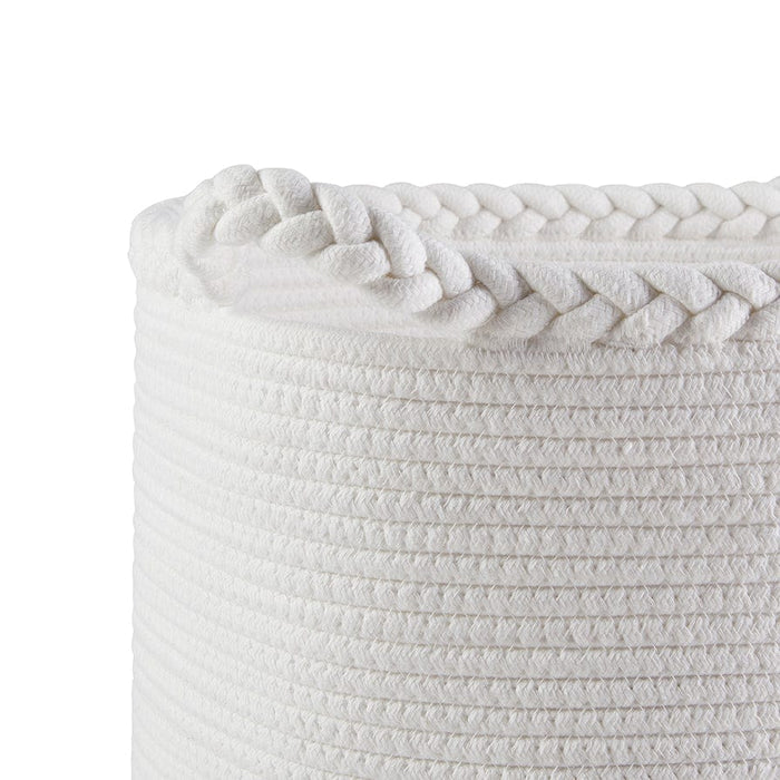 Plait Rope Storage Basket - Off White/Black - DUSK