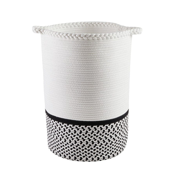 Plait Rope Storage Basket - Off White/Black - DUSK