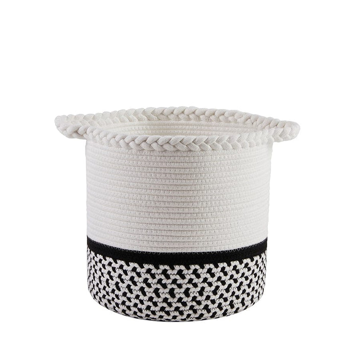 Plait Rope Storage Basket - Off White/Black - DUSK