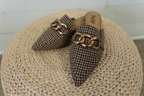 Playin For Keeps Black Tan Houndstooth