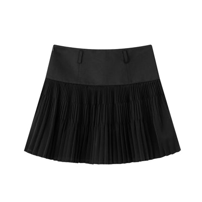 Pleated A-line mini skirt