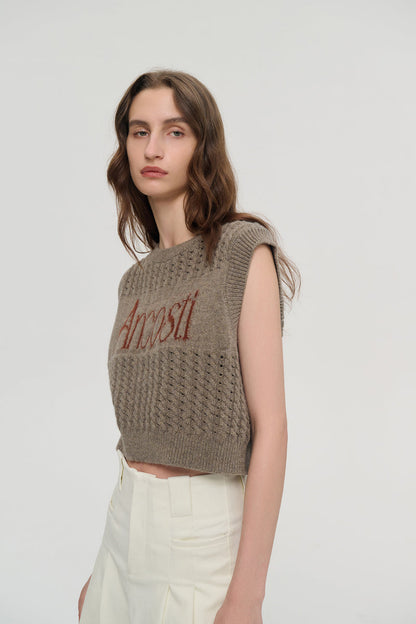 Pointelle knit vest