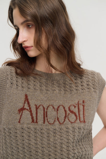 Pointelle knit vest