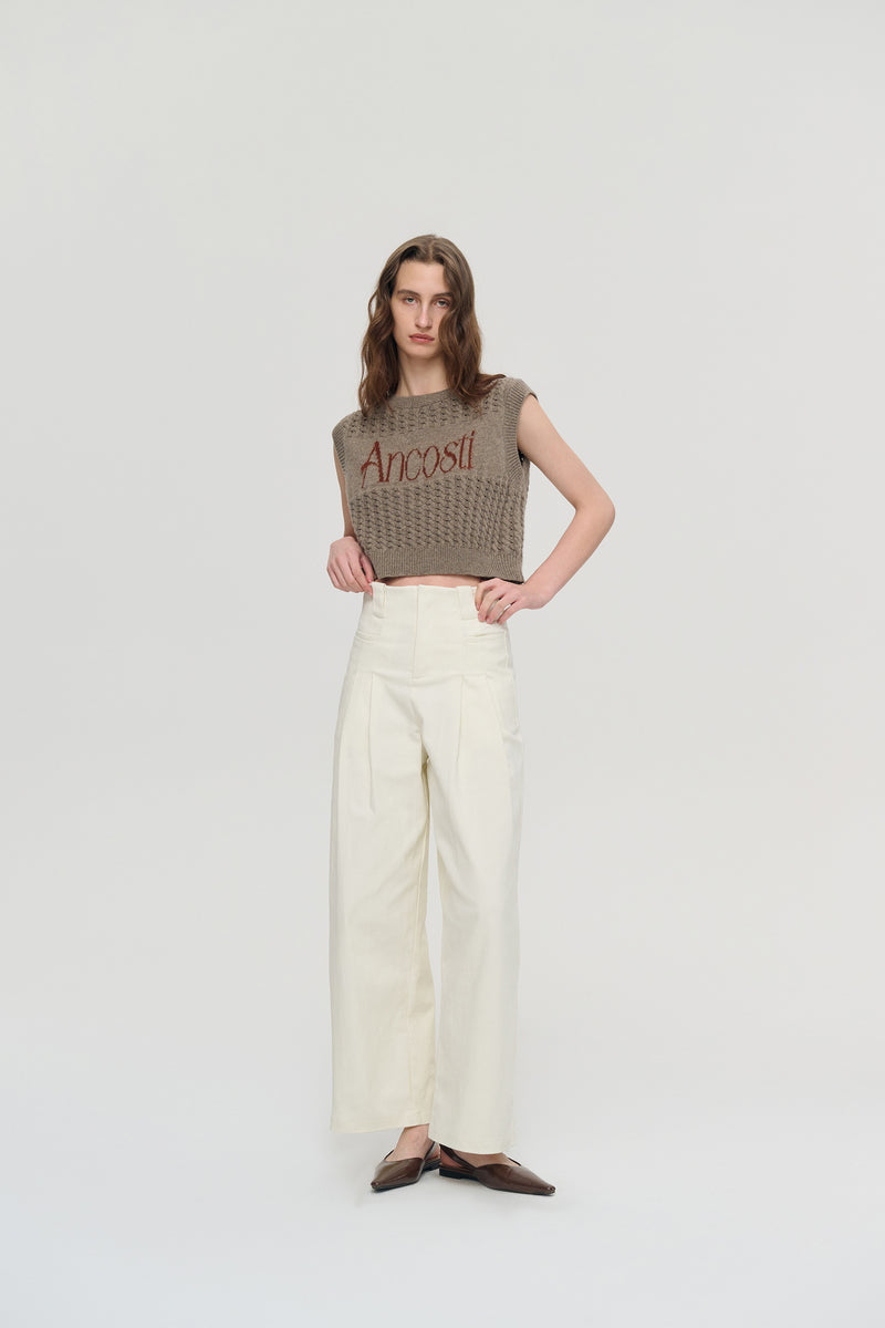 Pointelle knit vest