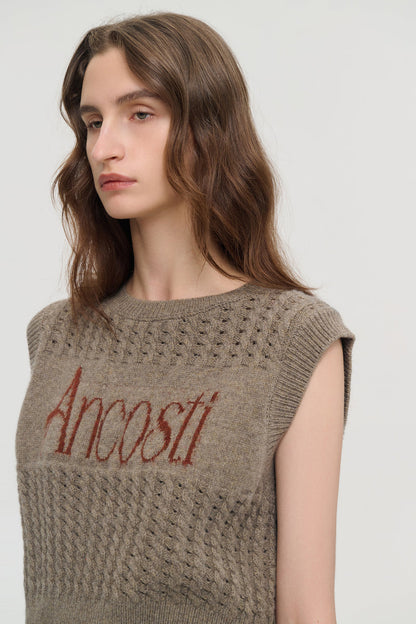 Pointelle knit vest