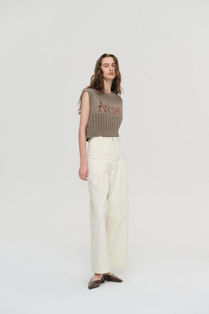 Pointelle knit vest