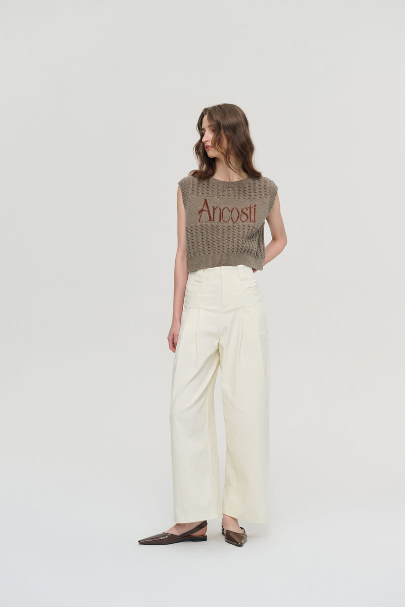 Pointelle knit vest