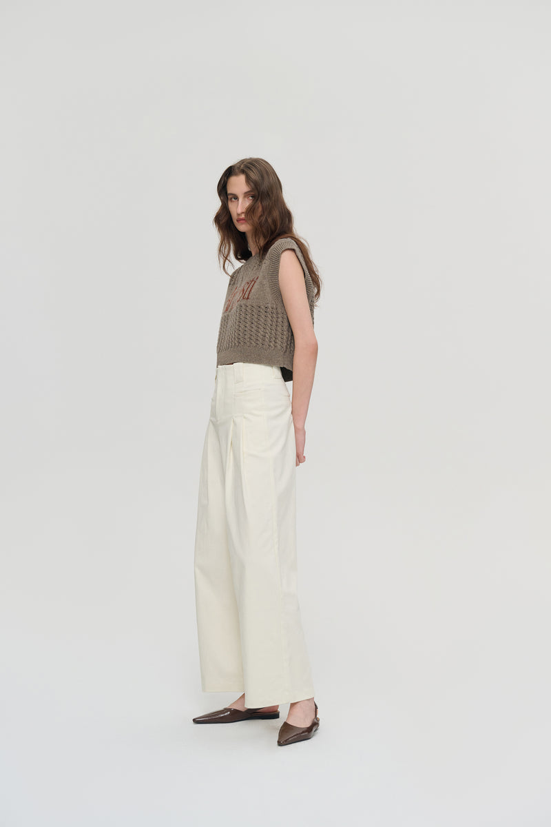 Pointelle knit vest