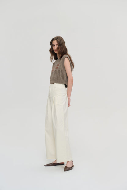 Pointelle knit vest