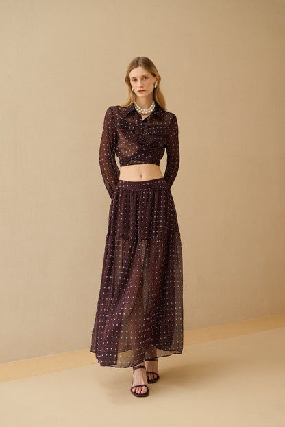 Polka dot A-line skirt