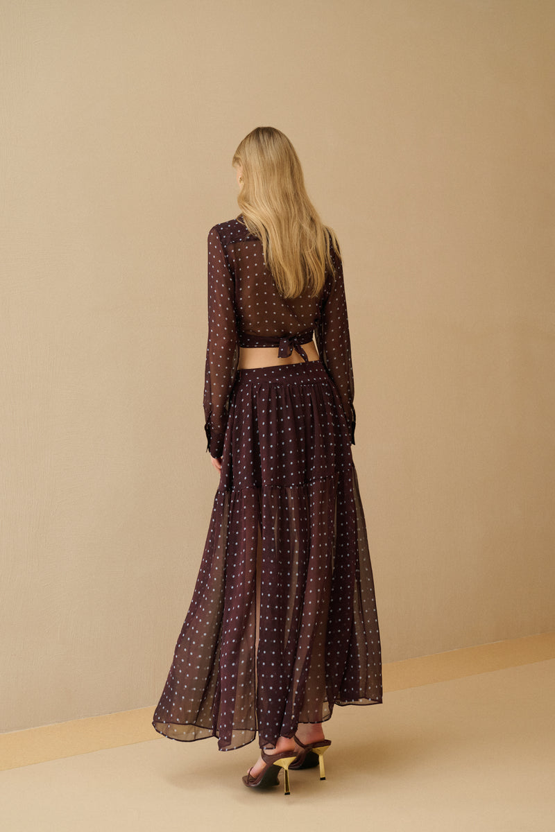 Polka dot A-line skirt