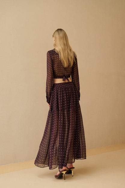 Polka dot A-line skirt