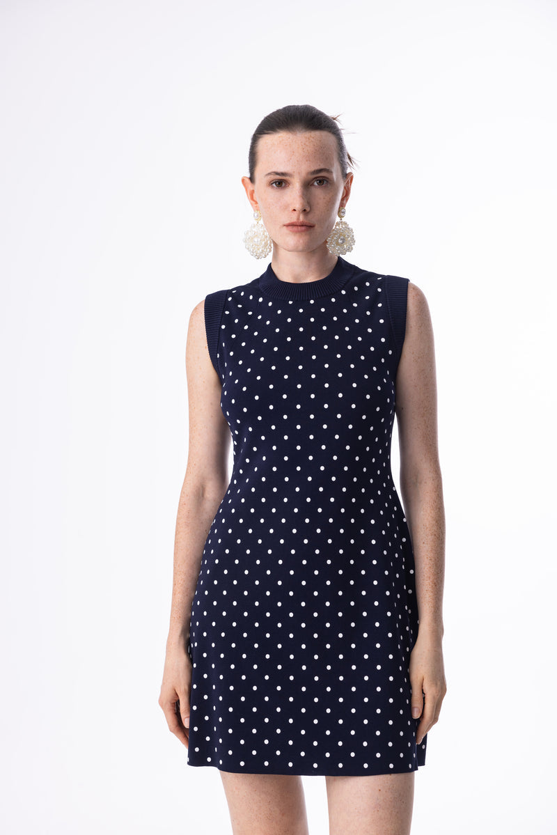Polka dot knit dress