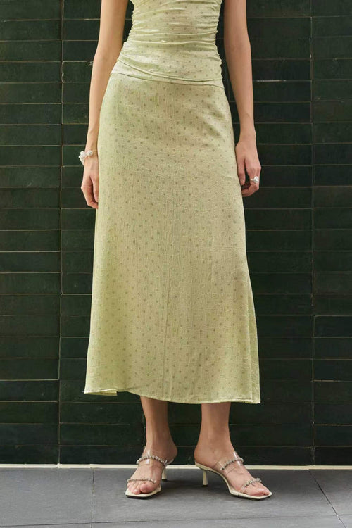 Polka dot satin skirt