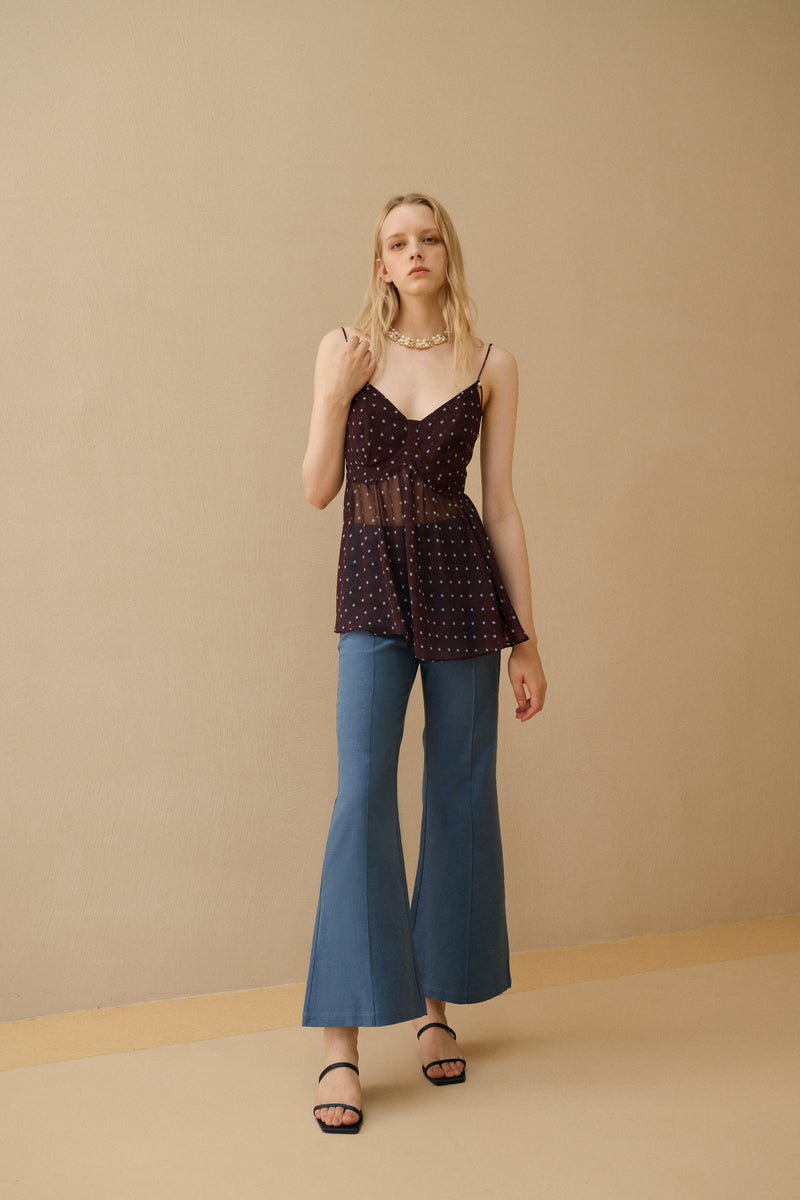 Polka dot spaghetti strap top