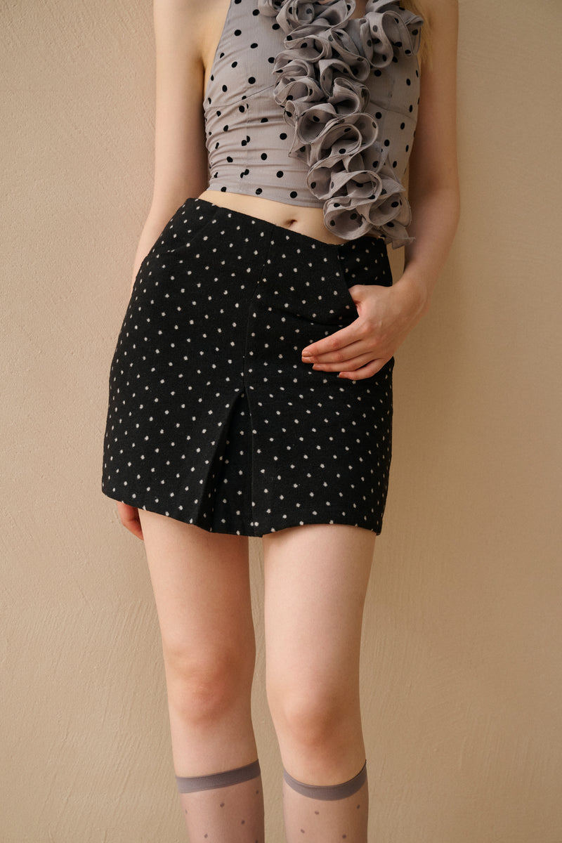 Polka dot wool skirt