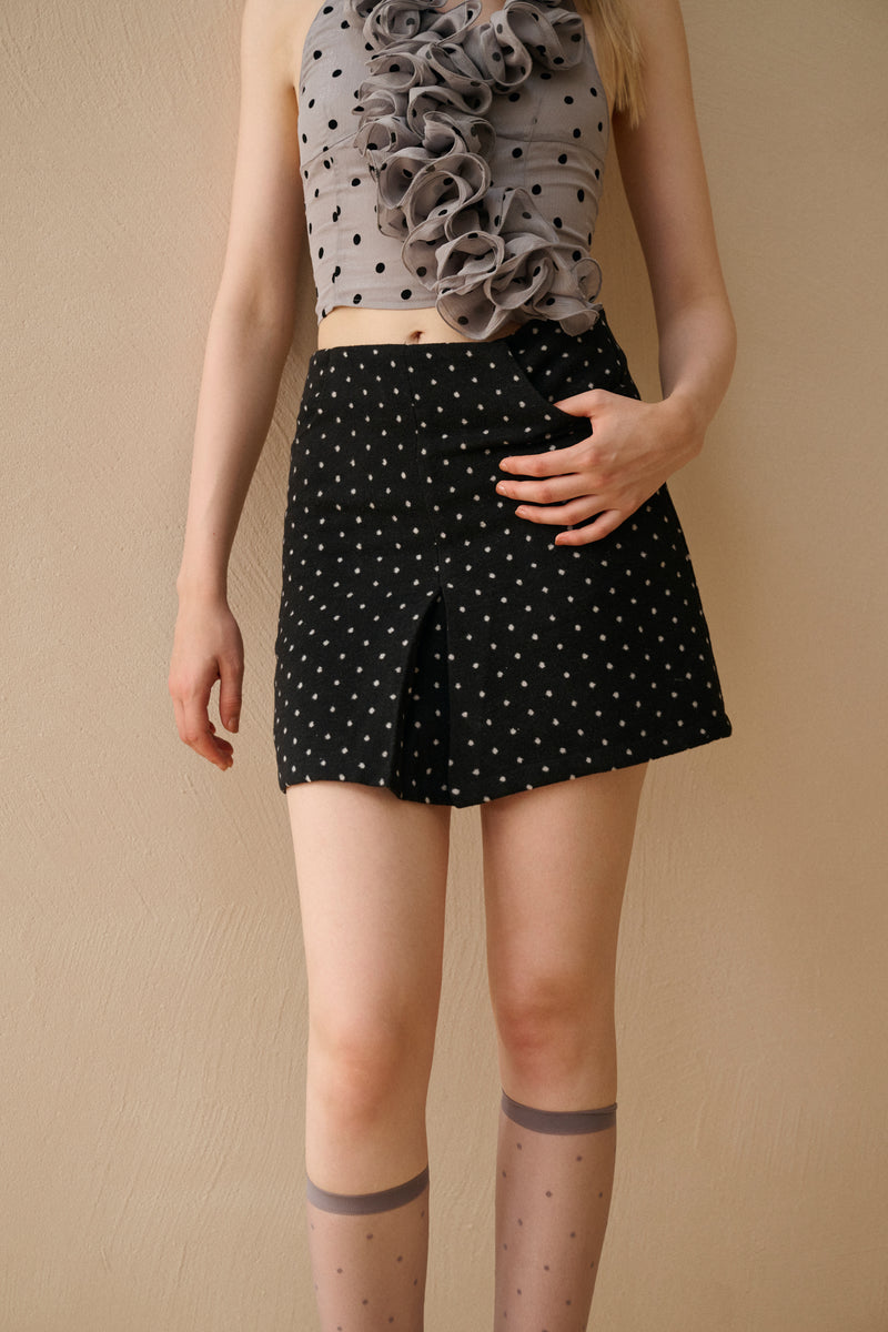 Polka dot wool skirt