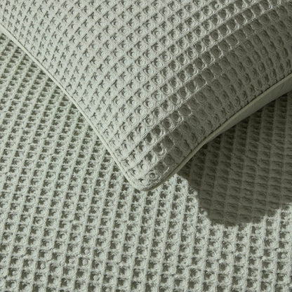 Pair of Portofino Waffle Pillowcases - 200 Thread Count - Cotton - Sage Green - DUSK