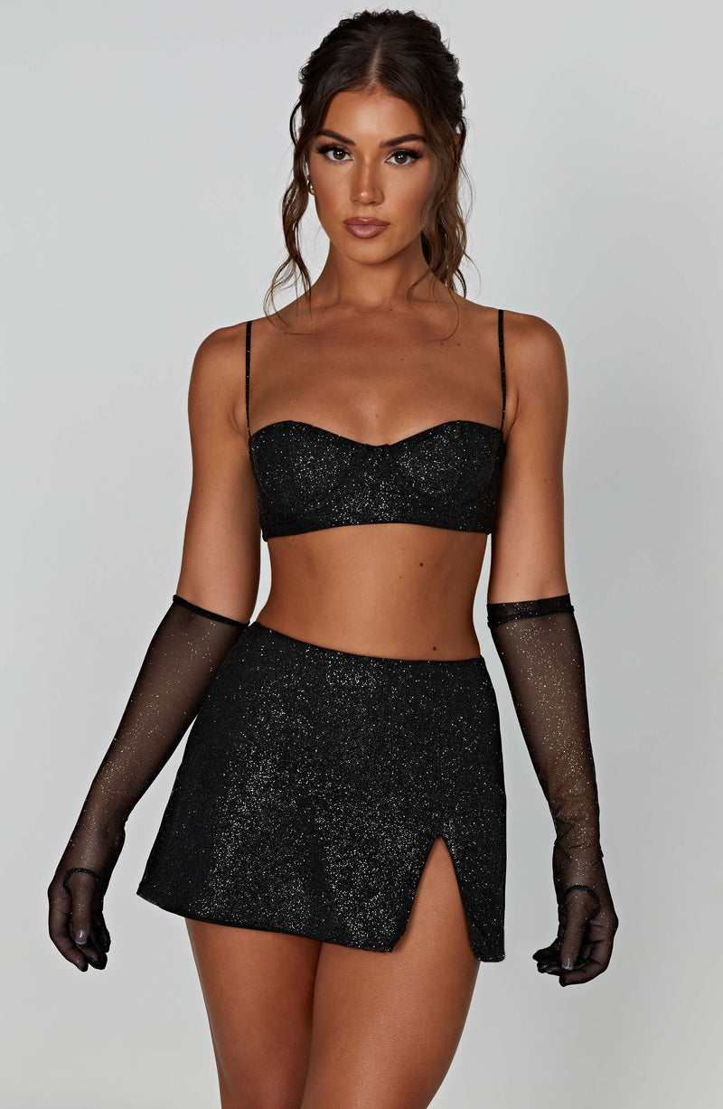 Posie Top - Black Sparkle Tops Babyboo Fashion Premium Exclusive Design