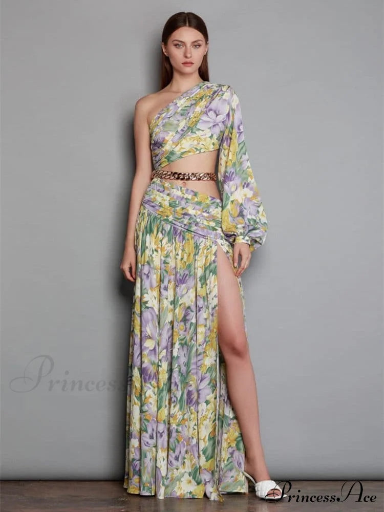 Print Short Sleeve Trendy Drawstring Ruched Party Dress Color 1 / Xs