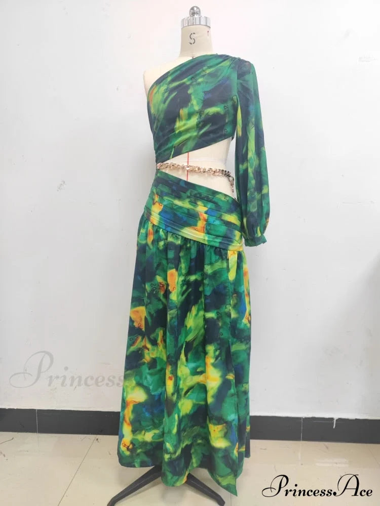 Print Short Sleeve Trendy Drawstring Ruched Party Dress Color 3 / Xs