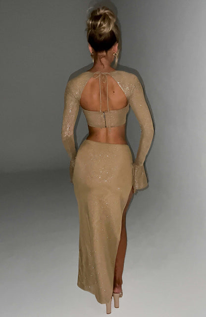 Priscilla Top - Gold Sparkle Tops Babyboo Fashion Premium Exclusive Design