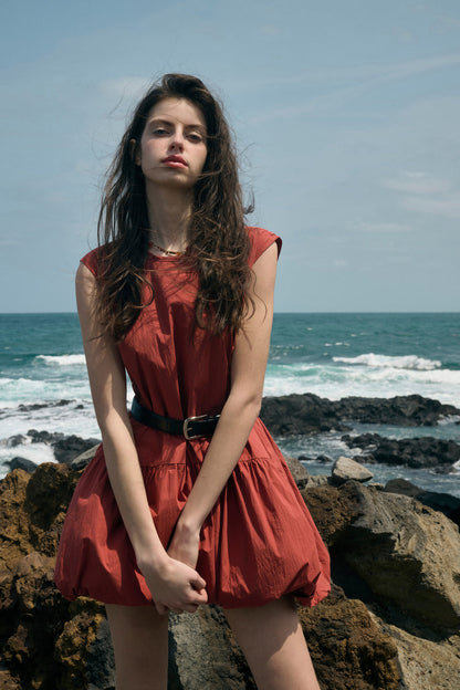 Puffball hem mini dress