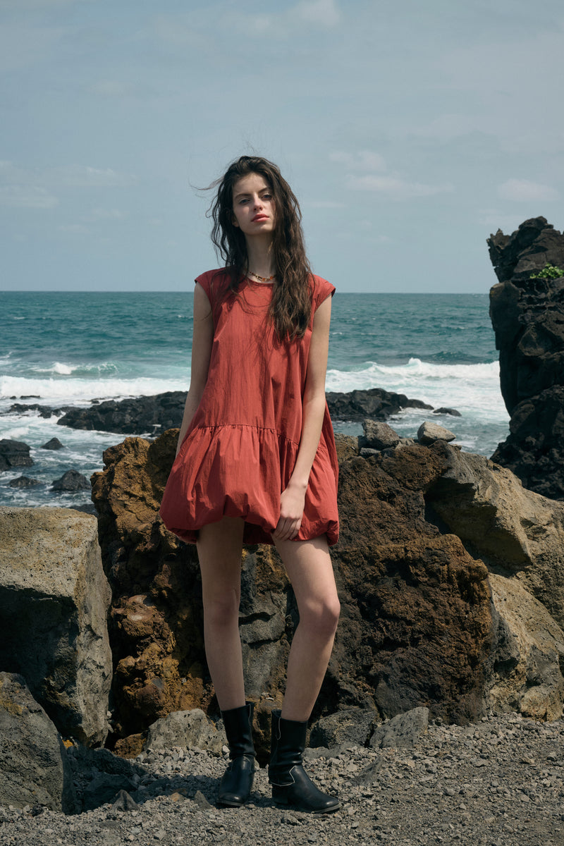 Puffball hem mini dress