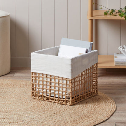Rattan Look Cube Basket