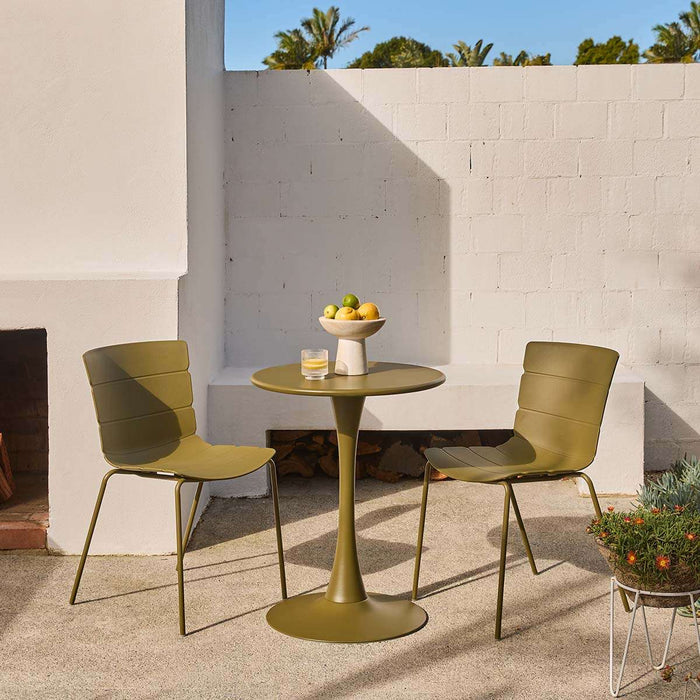 Ravello Indoor/Outdoor Dining Chair - Set of Two - Olive Green