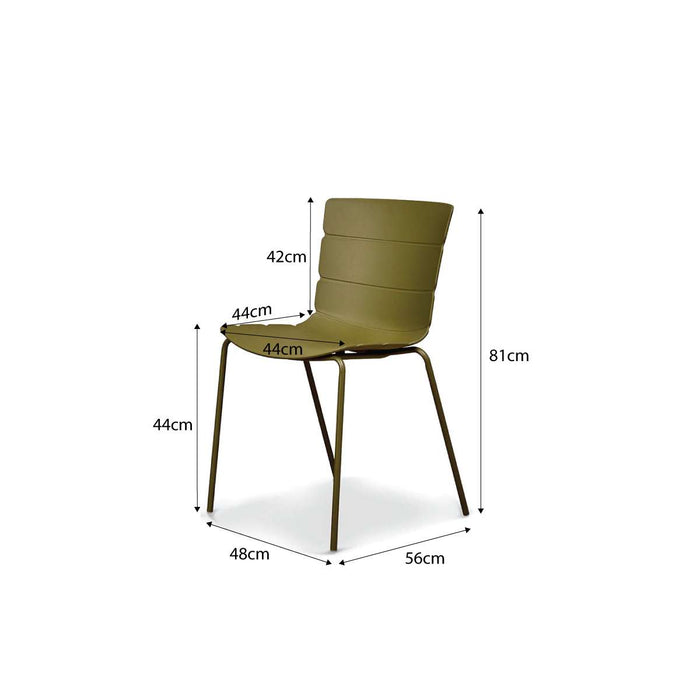Ravello Indoor/Outdoor Dining Chair - Set of Two - Olive Green
