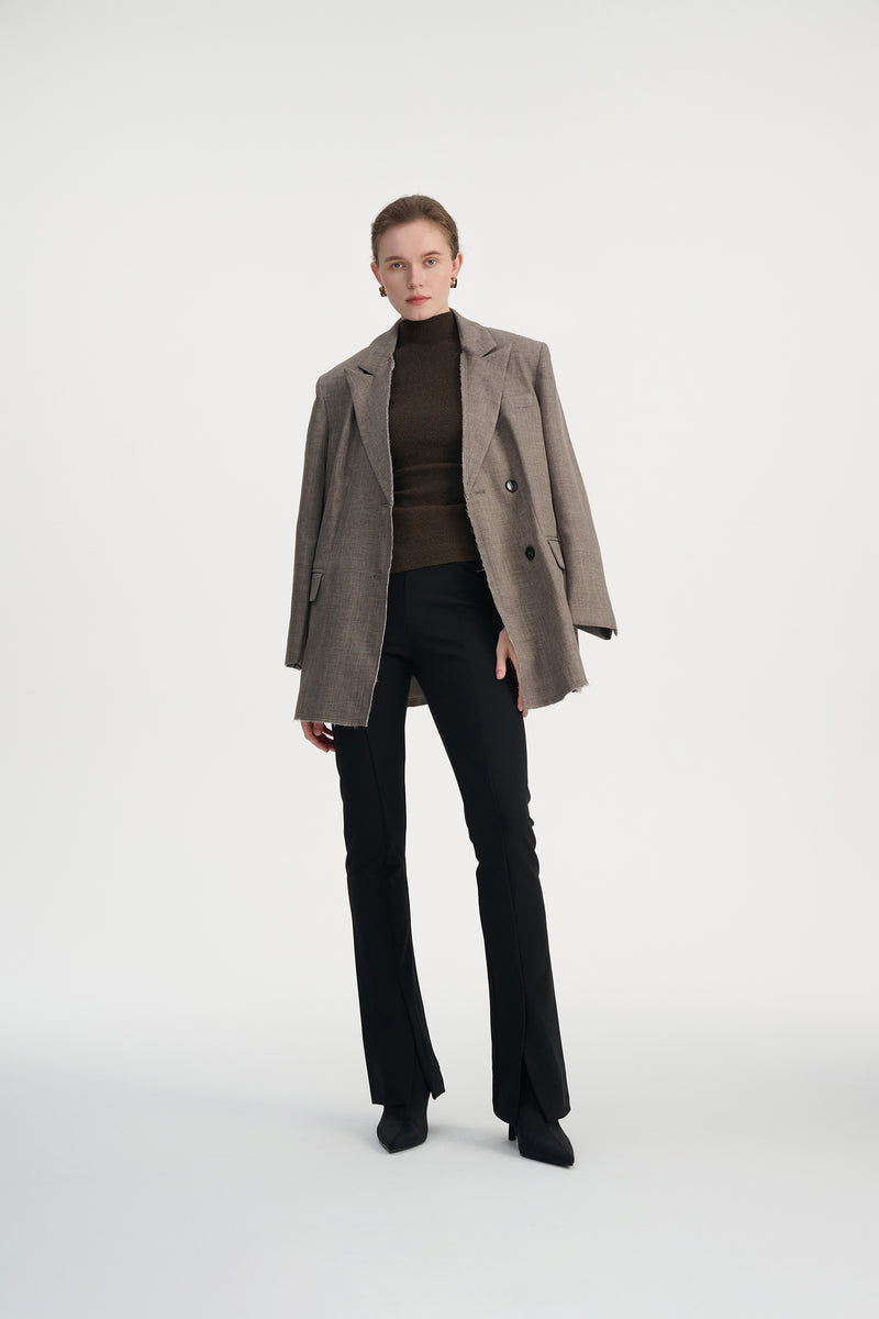 Raw cut oversized blazer