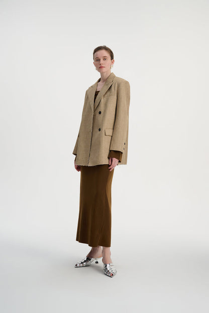 Raw cut oversized blazer