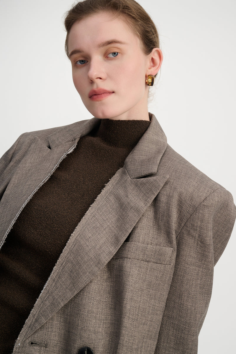Raw cut oversized blazer