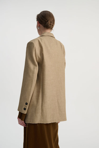Raw cut oversized blazer