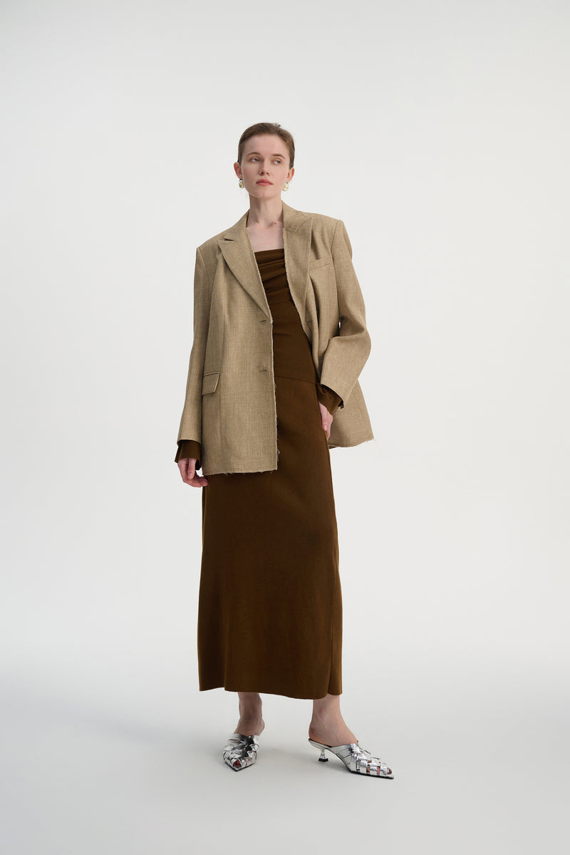 Raw cut oversized blazer