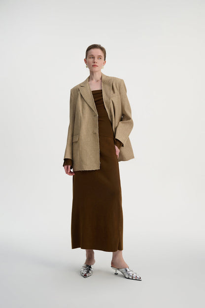 Raw cut oversized blazer