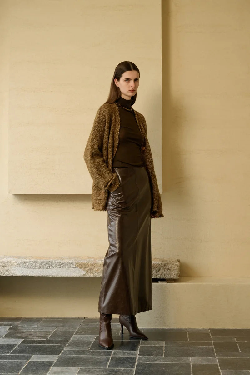Raw edge cardigan