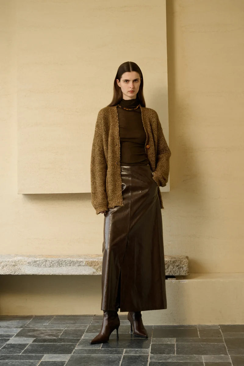 Raw edge cardigan