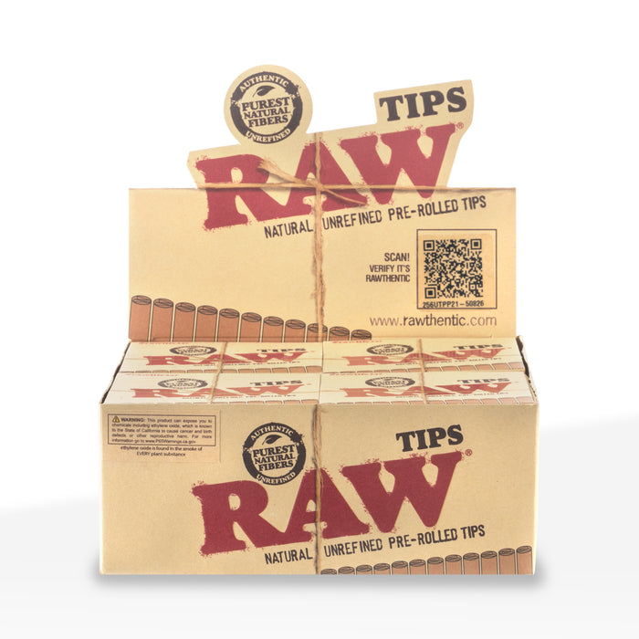 RAW® | 'Retail Display' Natural Pre-Rolled Tips | 20 Count