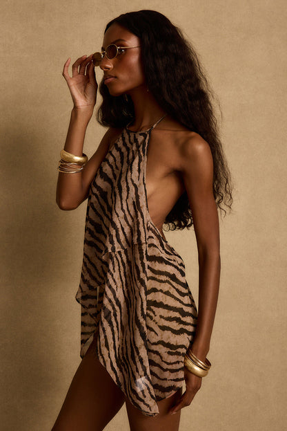 Rayna Tiger Stripe Halter Top
