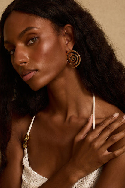 Remolino Gold Swirl Earrings