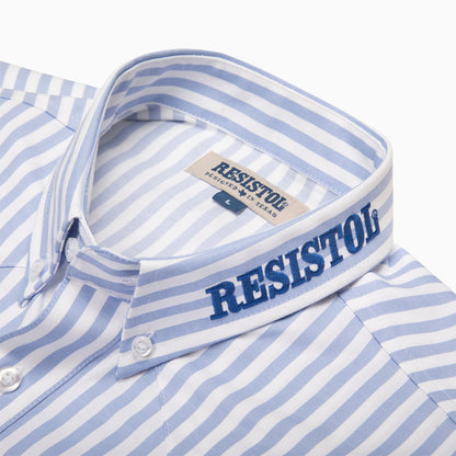 Resistol Marketing Shirt - Blue & White Stripe - RESISTOL Cowboy Hats