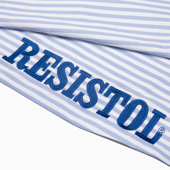 Resistol Marketing Shirt - Blue & White Stripe - RESISTOL Cowboy Hats