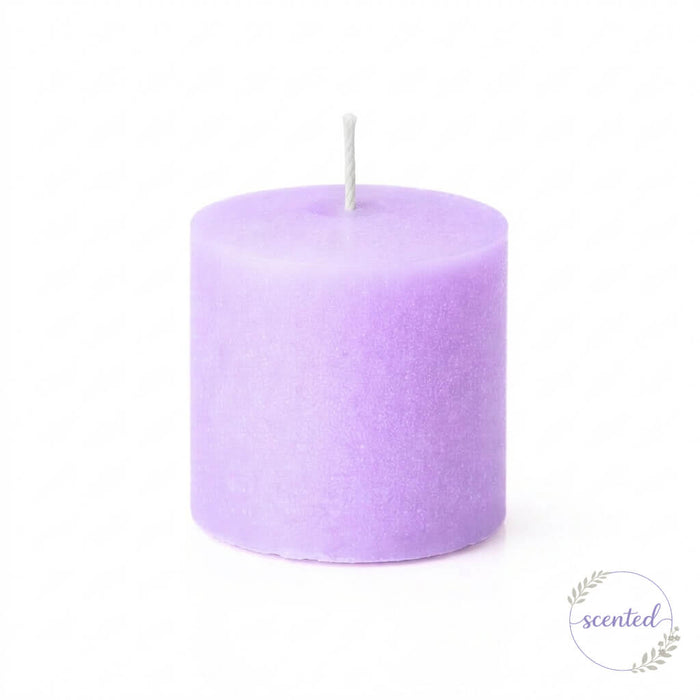 Lavender Scented candle on a solid white background
