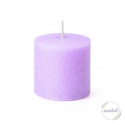 Lavender Scented candle on a solid white background