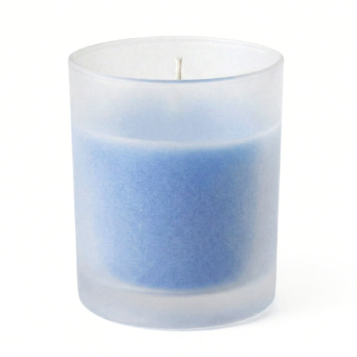 Light Blue-Unscented candle in frosted glass votive holder