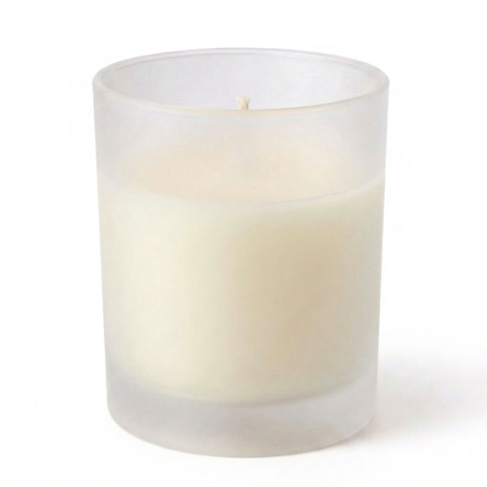 Light Ivory-Unscented candle in frosted glass holder