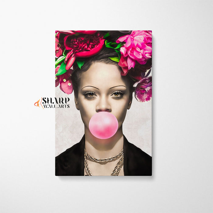Rihanna Bubble Gum Wall Art Canvas