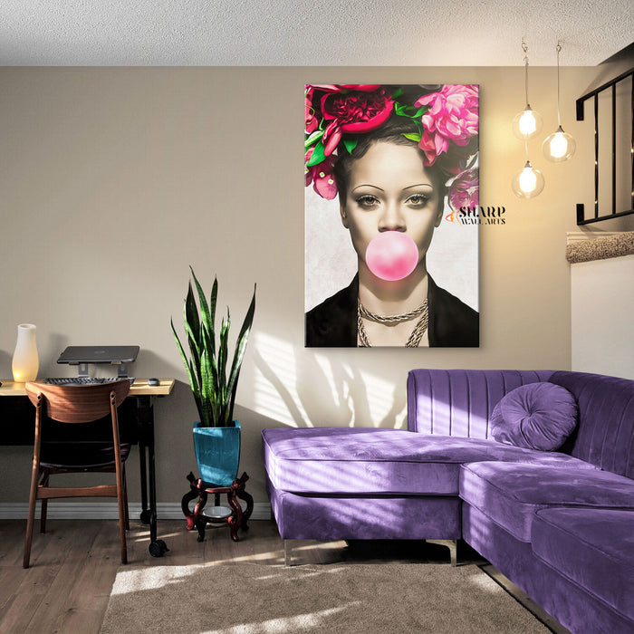 Rihanna Bubble Gum Wall Art Canvas